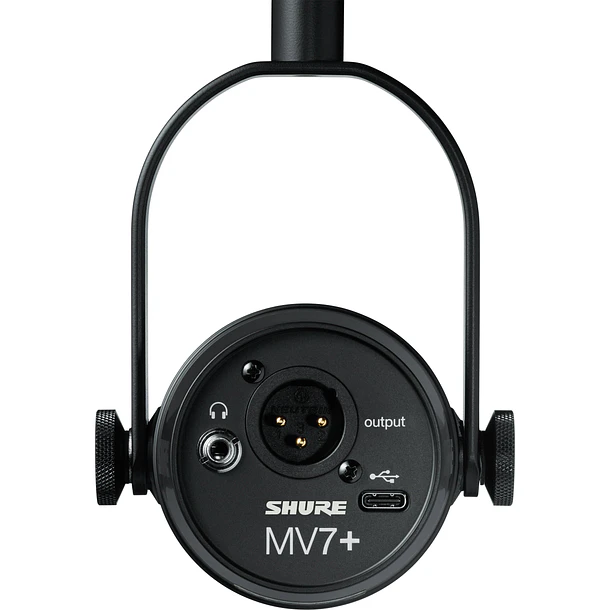 Shure MV7+-K Micrófono Podcast Híbrido USB-C y XLR Negro 4
