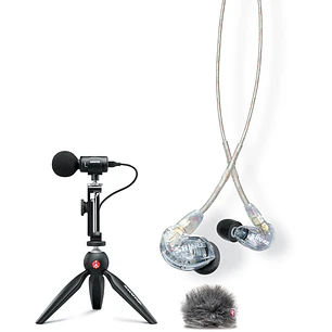 Shure MV88+SE215-CL Kit de Videografía Móvil con Micrófono MV88+ y Audífonos SE215