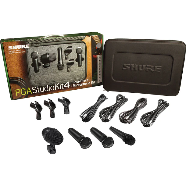 Shure PGASTUDIOKIT4 Kit de 4 Micrófonos de Estudio Para Batería e Instrumentos Con Estuche 2