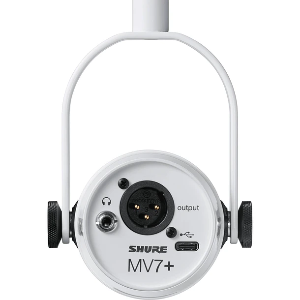 Shure MV7+ Micrófono Podcast Híbrido USB-C y XLR Blanco 4