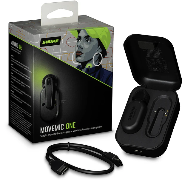 Shure MV-ONE-Z7 MoveMic One Micrófono de Solapa Inalámbrico Directo a Celular 5