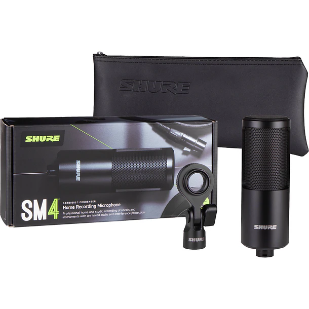 Shure SM4-K Micrófono Condensador de Diafragma Grande Con Estuche y Clip Giratorio Para Home Studio 3