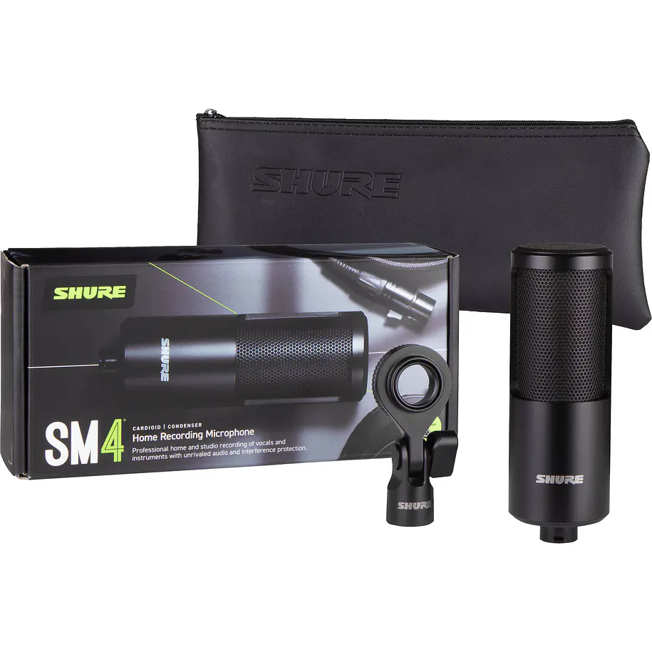 Shure SM4-K Micrófono Condensador de Diafragma Grande Con Estuche y Clip Giratorio Para Home Studio 3