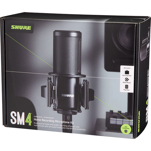 Shure SM4-K Micrófono Condensador de Diafragma Grande Con Estuche y Clip Giratorio Para Home Studio 5