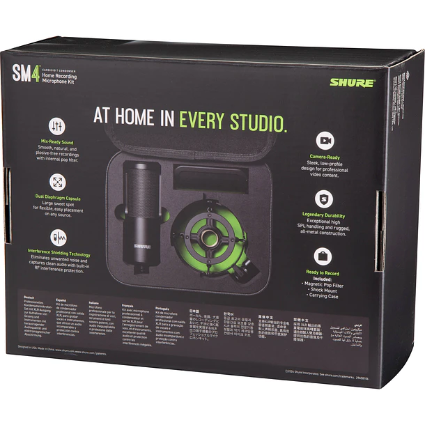 Shure SM4-K Micrófono Condensador de Diafragma Grande Con Estuche y Clip Giratorio Para Home Studio 6