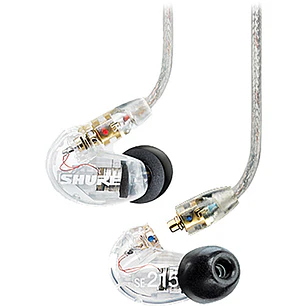 Shure SE215-CL Audífonos In-Ear de Aislamiento Acústico Transparentes con Cable Desmontable