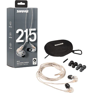 Shure SE215-CL Audífonos In-Ear de Aislamiento Acústico Transparentes con Cable Desmontable