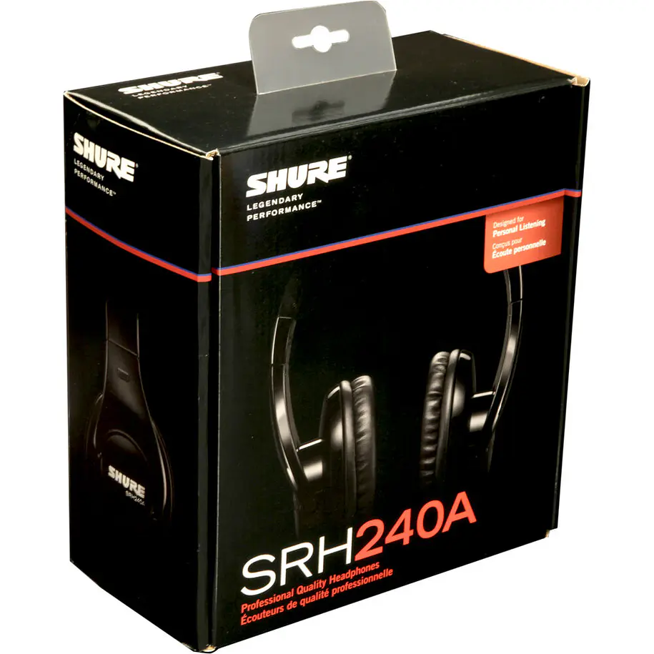 Shure SRH240A-BK Audífonos Cerrados Over-Ear Con Drivers de 40 mm Livianos y Cómodos 4