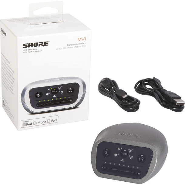 Shure MVI-DIG Interfaz de Audio Digital MOTIV MVi USB de 1 Canal Para Micrófono e Instrumento 3