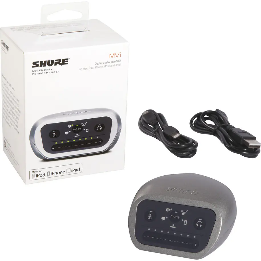 Shure MVI-DIG Interfaz de Audio Digital MOTIV MVi USB de 1 Canal Para Micrófono e Instrumento 3