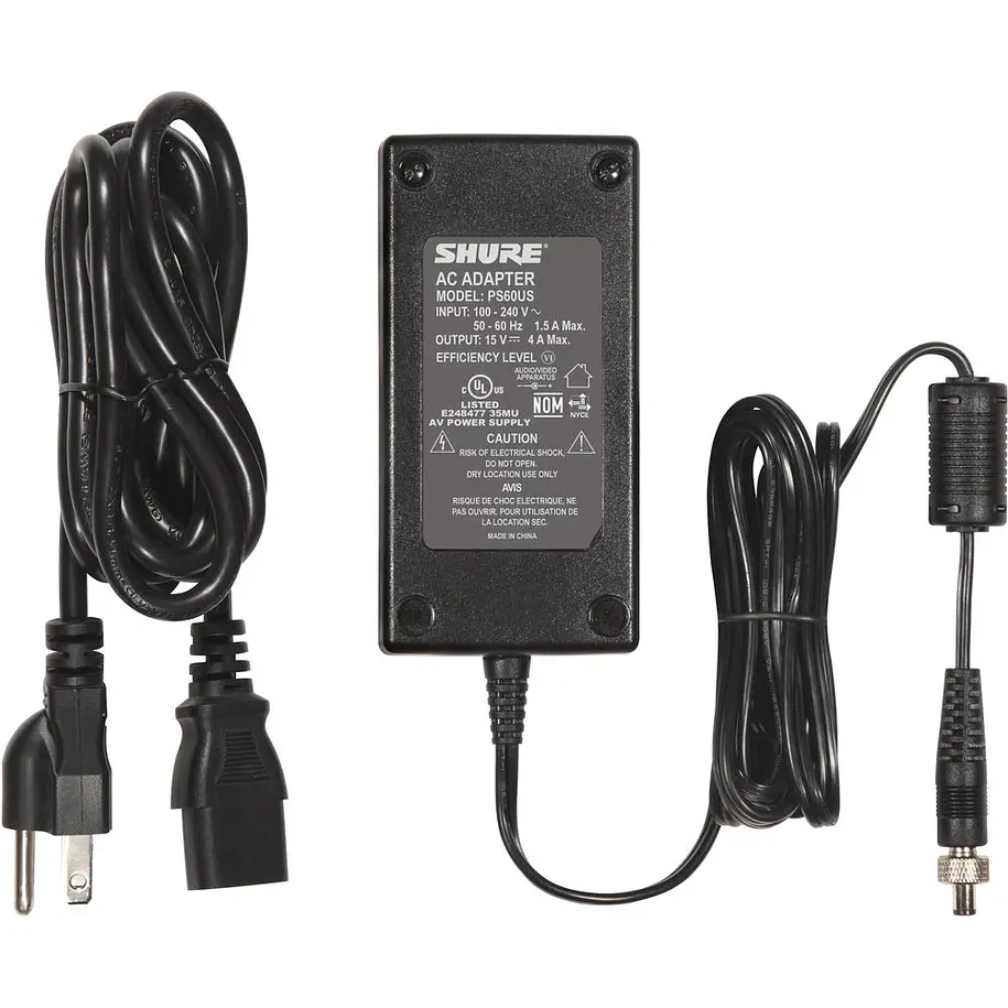 Shure PS60US Fuente de Poder 15 V 4 A Para Cargadores y Antenas Shure 1