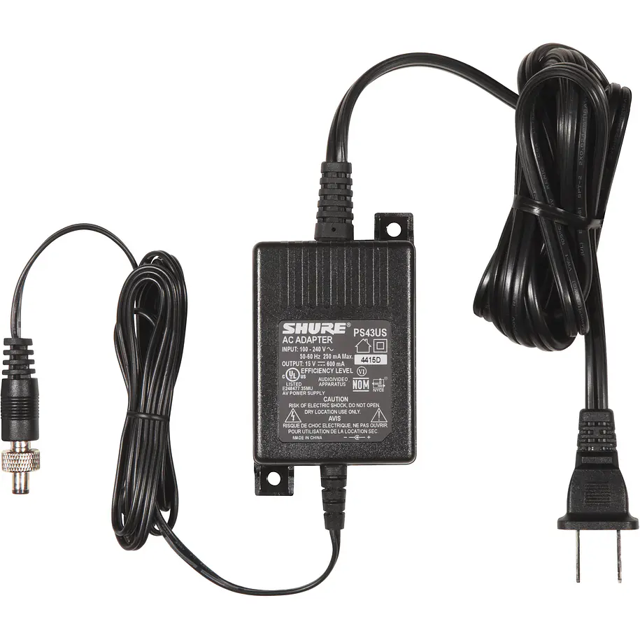 Shure PS43US Fuente de Poder 15 VDC Para Receptores Inalámbricos GLXD4 y ULXS4 Enchufe US 1
