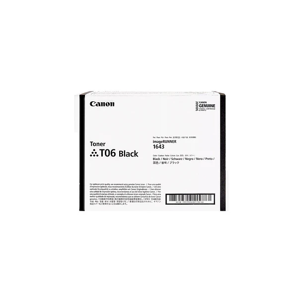Canon T06 Tóner Negro Alto Rendimiento 20.500 Páginas Para imageRUNNER 1643 e imageFORCE 1643 1