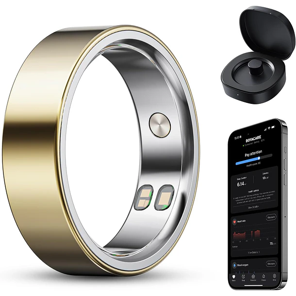 Boya BOYACARE Ring Anillo Inteligente de Salud y Sueño Color Dorado Talla 6 1