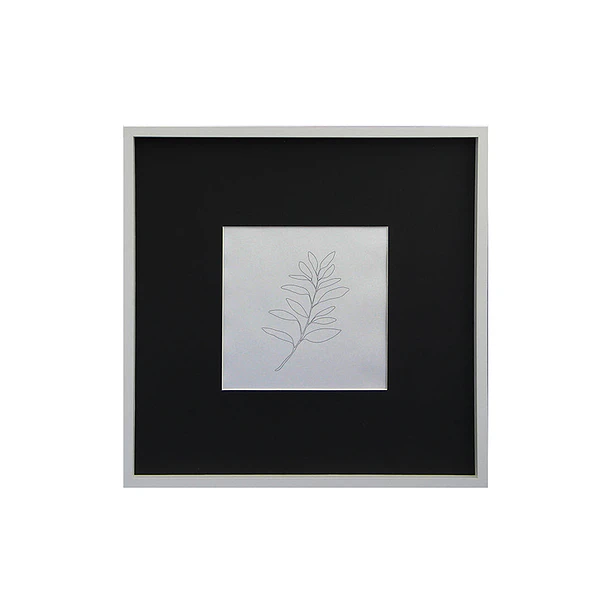 VGO MD402 Marco de Madera Blanco Con Paspartú Ancho Negro Para Foto 19x19 o 40x40 1