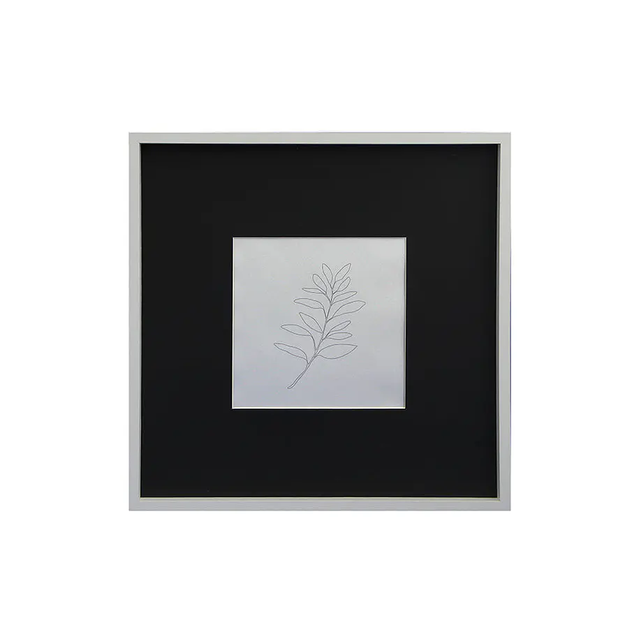 VGO MD402 Marco de Madera Blanco Con Paspartú Ancho Negro Para Foto 19x19 o 40x40 1