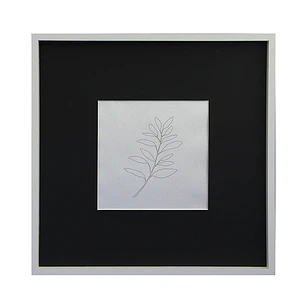 VGO MD402 Marco de Madera Blanco Con Paspartú Ancho Negro Para Foto 19x19 o 40x40