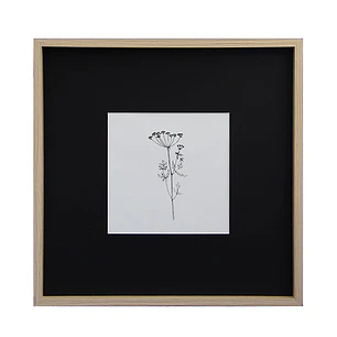 VGO MD402 Marco de Madera Natural Con Paspartú Ancho Negro Para Foto 19x19 o 40x40