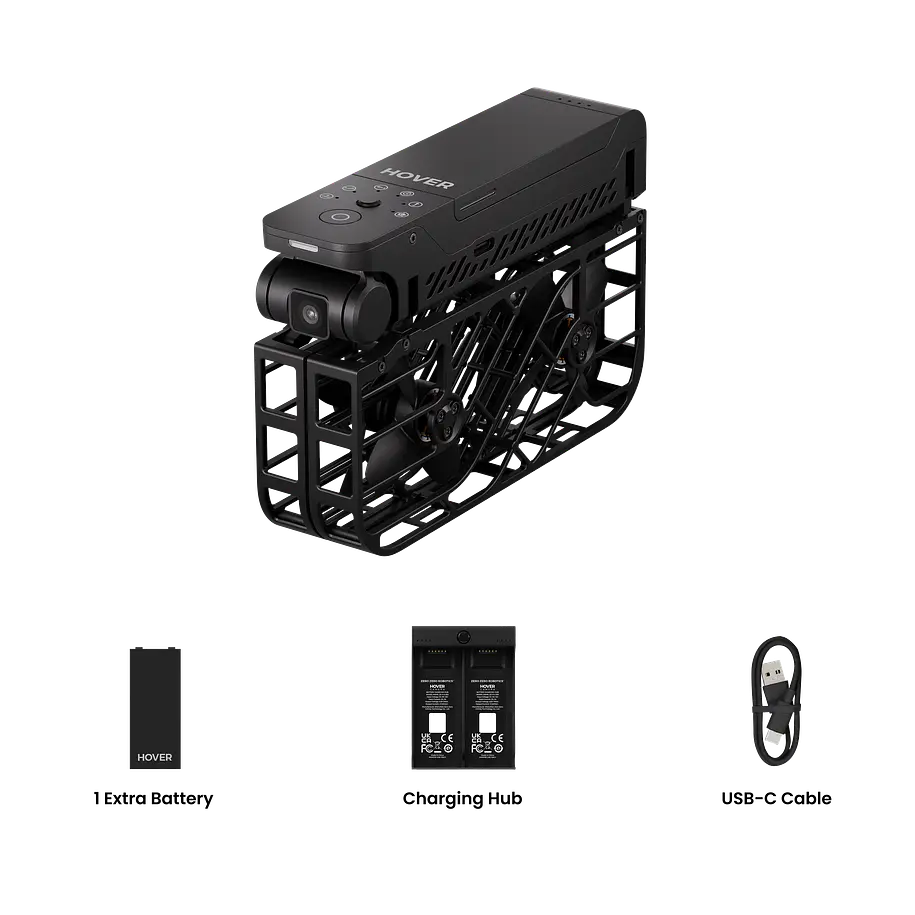 HOVERAir X1 Combo Dron Cámara Autónoma Plegable Negro 125 g Con 2 Baterías y Hub de Carga HA10001 3