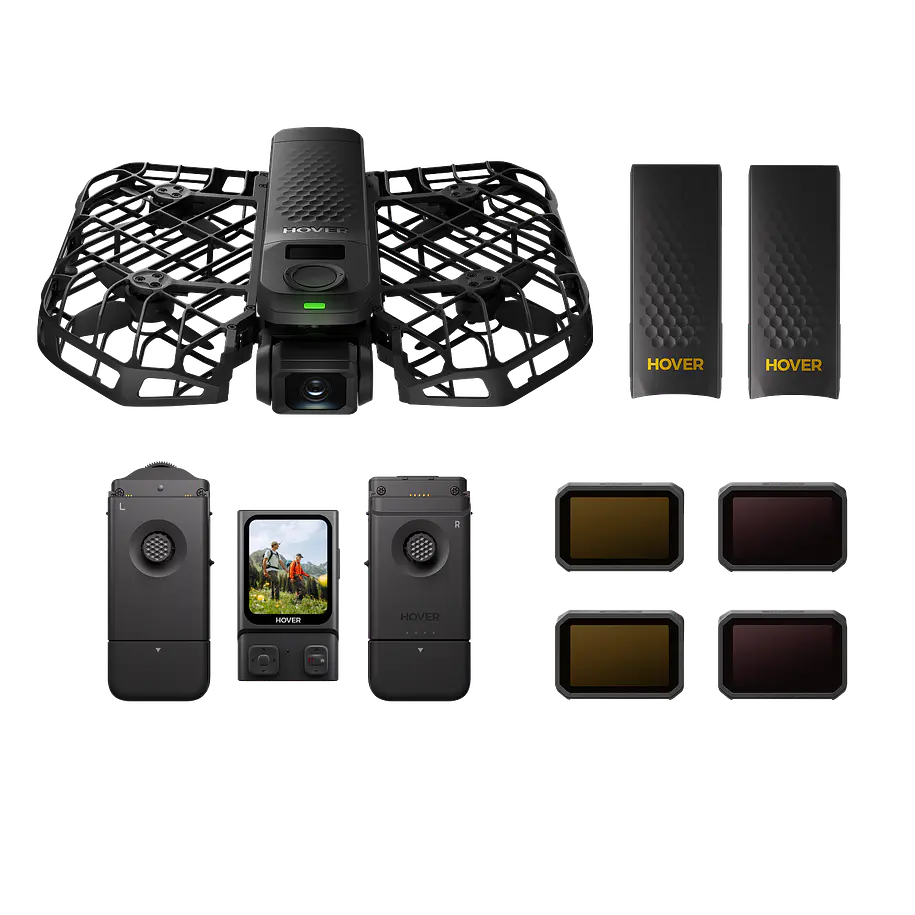 HOVERAir X1 PRO Cycling Combo Dron Cámara Autónoma 4K Con Beacon, JoySticks y Kit Para Ciclismo HA10004 1