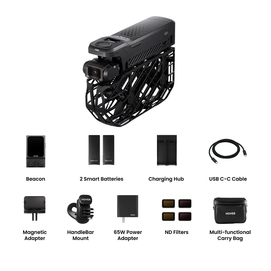 HOVERAir X1 PRO Cycling Combo Dron Cámara Autónoma 4K Con Beacon, JoySticks y Kit Para Ciclismo HA10004 3