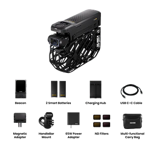 HOVERAir X1 PROMAX Cycling Combo Dron Cámara Autónoma 8K Con Beacon, JoySticks y Kit Para Ciclismo HA10005