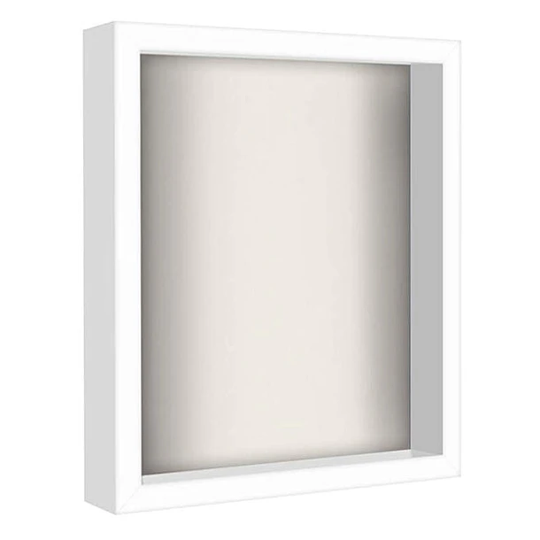 VGO SHBS4040-W Marco Shadow Box 40x40 de MDF y Vidrio Blanco Con Profundidad de 3,5 cm 1