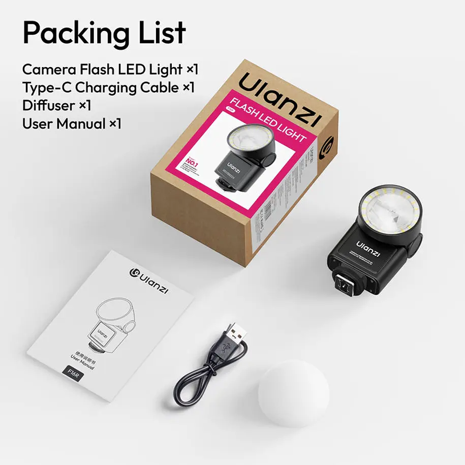 Ulanzi F16R Flash Para Cámara con Luz Led y Batería Recargable UL-L302 10