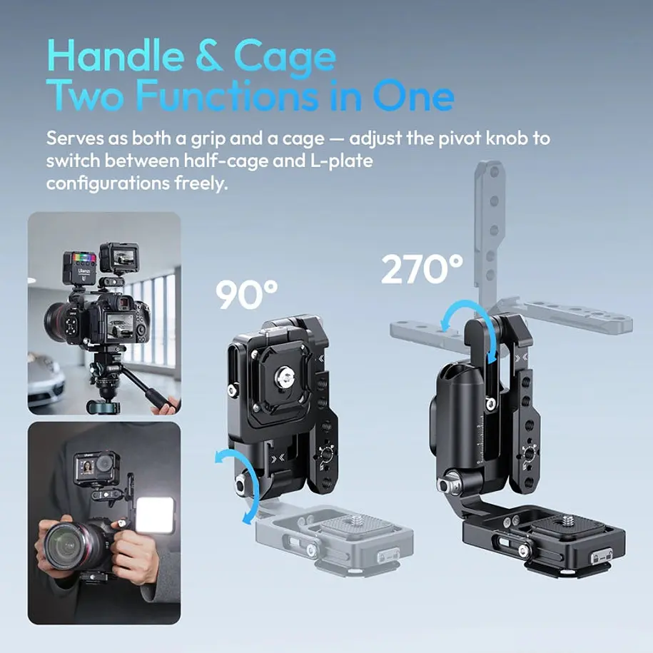 Ulanzi XJ01 Uka Jaula Plegable Universal Para Cámaras con Empuñadura 2 en 1 UL-C116 4
