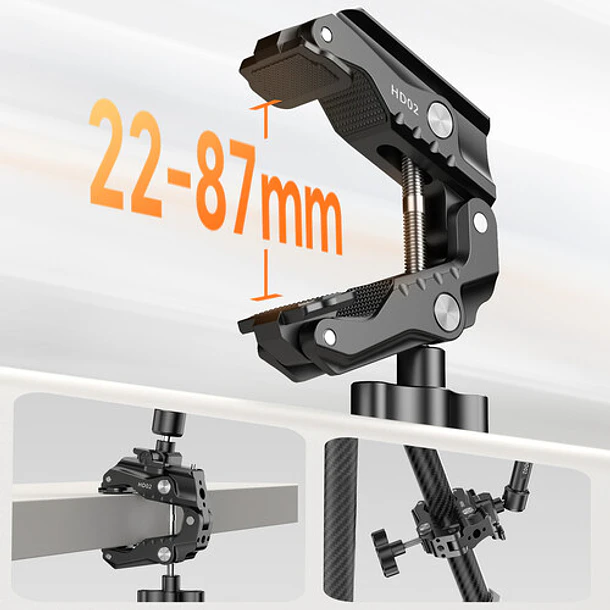 Ulanzi HD02 Super Clamp Pinza Tipo Cangrejo con Pines ARRI Carga 3 kg UL-T099 6