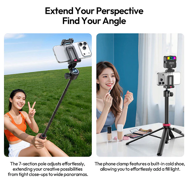 Ulanzi MT-44 B Palo Selfie Trípode 2 en 1 con Control Bluetooth UL-S056 4