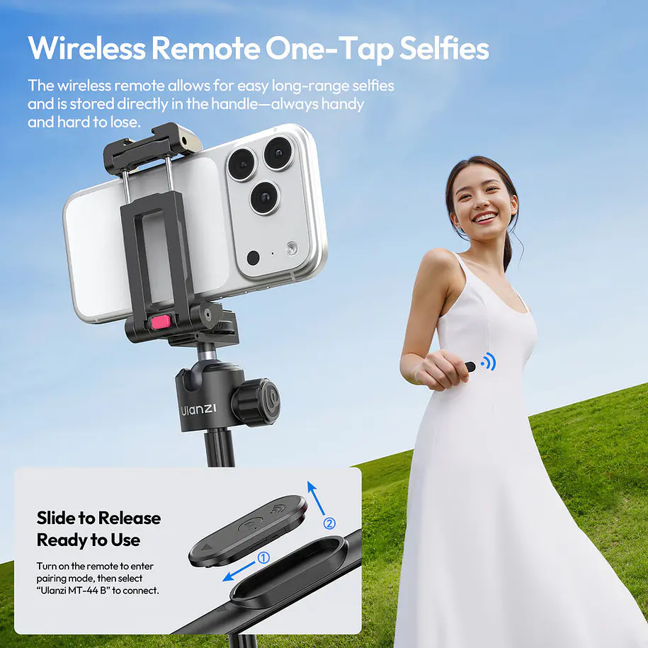 Ulanzi MT-44 B Palo Selfie Trípode 2 en 1 con Control Bluetooth UL-S056 6