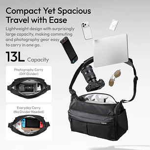 Ulanzi U023 Bolso de Hombro Urban Daily 13L Para Cámara y Notebook 14