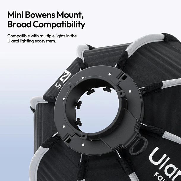 Ulanzi FOLD QS30 Softbox Octagonal 30 cm Plegable con Montura Mini Bowens y Grilla UL-L304 10