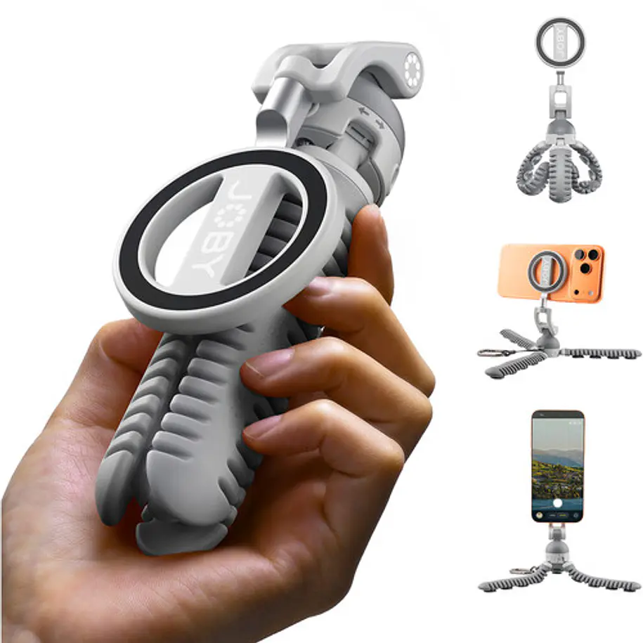 Joby PodZilla Octo PZ01 Trípode Flexible con Ventosas y Montura MagSafe Para Celular Gris JB0002MT 2