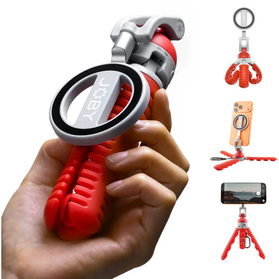 Joby PodZilla Octo PZ01 Trípode Flexible con Ventosas y Montura MagSafe Para Celular Rojo JB0003MT 2