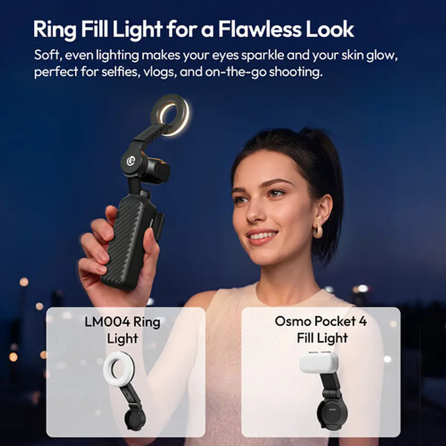 Ulanzi LM004 Luz Anular Magnética Para DJI Osmo Pocket 4 con 3 Temperaturas de Color UL-L323 7