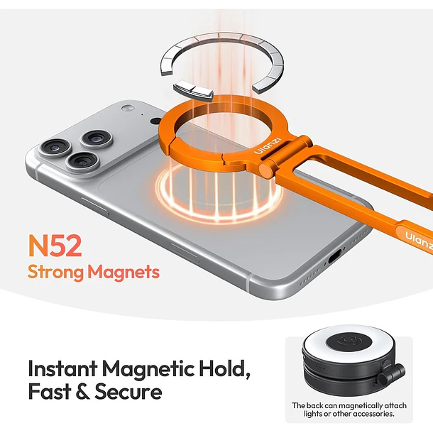 Ulanzi MA30S Trípode Magnético Para Celular con Mosquetón Versión Slim Color Naranjo UL-T211 9
