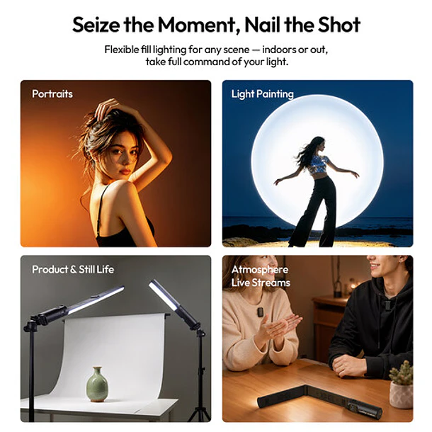 Ulanzi FOLD15 Bastón de Luz LED RGB Plegable de Mano 2500-9000K CRI 95 UL-L209 6