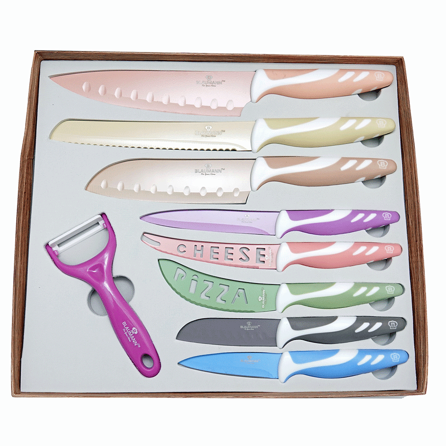 Set de cuchillos de 9 piezas con recubrimiento antiadherente
