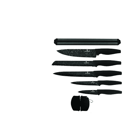 Set de cuchillos de 7 piezas con barra magnética y afilador