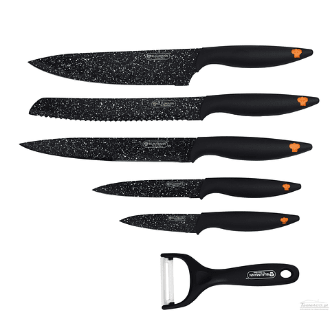 Set de cuchillos de 6 piezas con recubrimiento de mármol con pelador