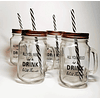 Set de 4 vasos Mason Jars de 500 cc cobre