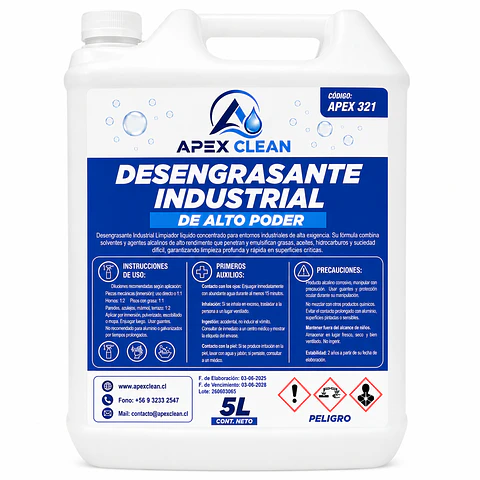 DESENGRASANTE INDUSTRIAL PARA TRABAJO PESADO ENV 5L