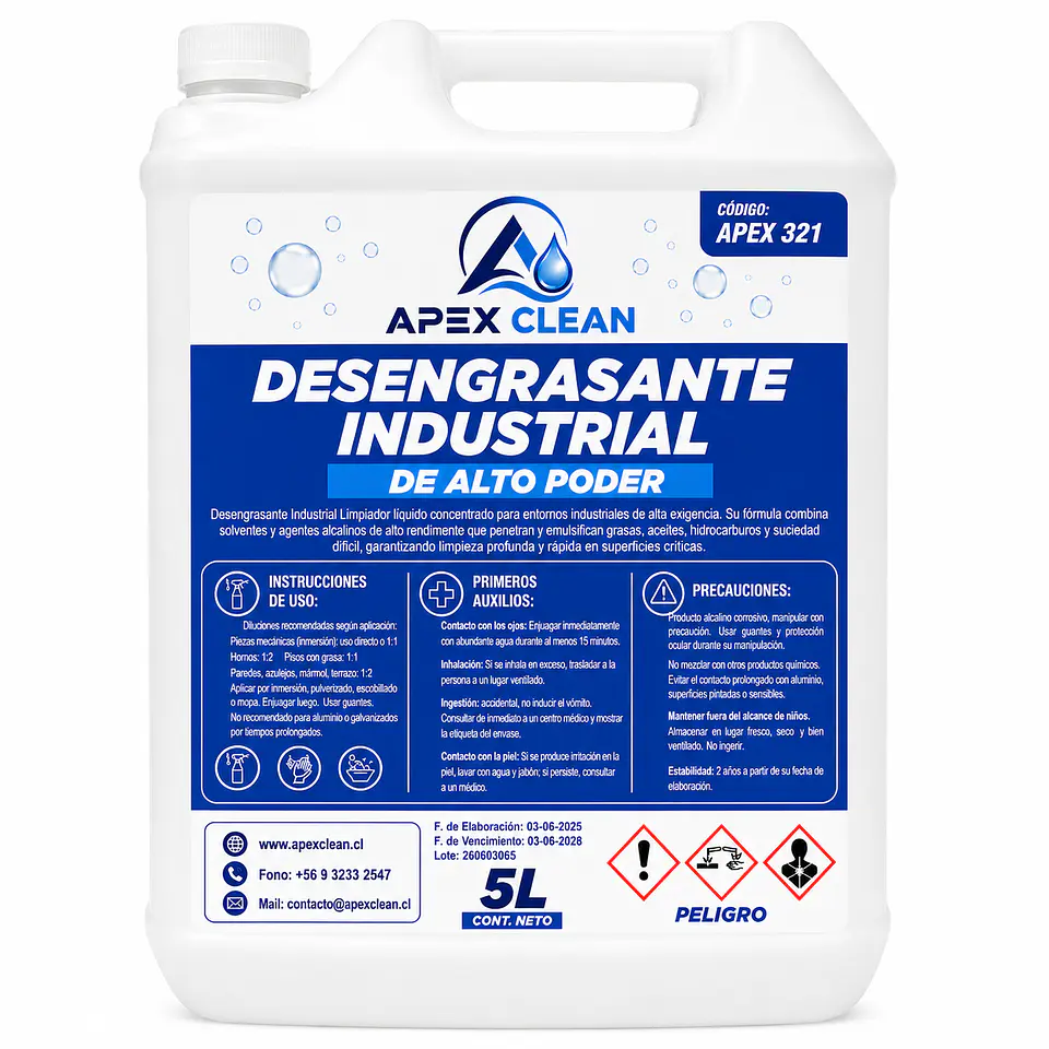 DESENGRASANTE INDUSTRIAL PARA TRABAJO PESADO ENV 5L 1