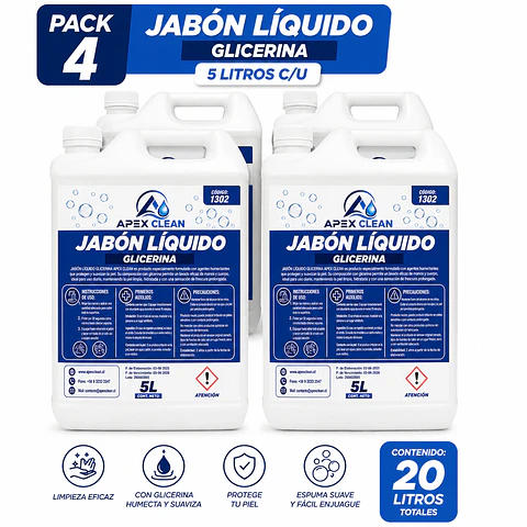 4 JABON LIQUIDO DE GLICERINA ENV 5 LT