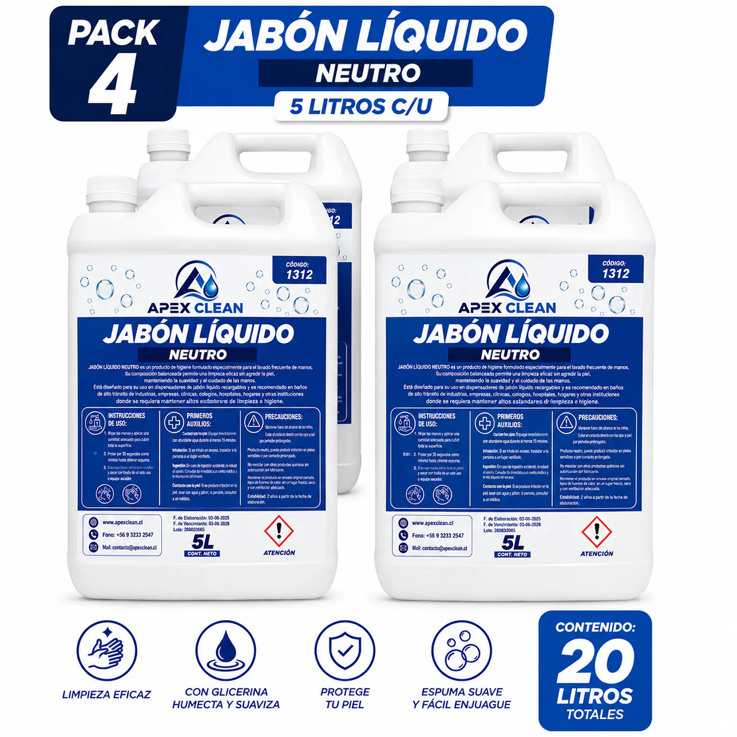 4 JABON LIQUIDO NEUTRO ENV 5L 1