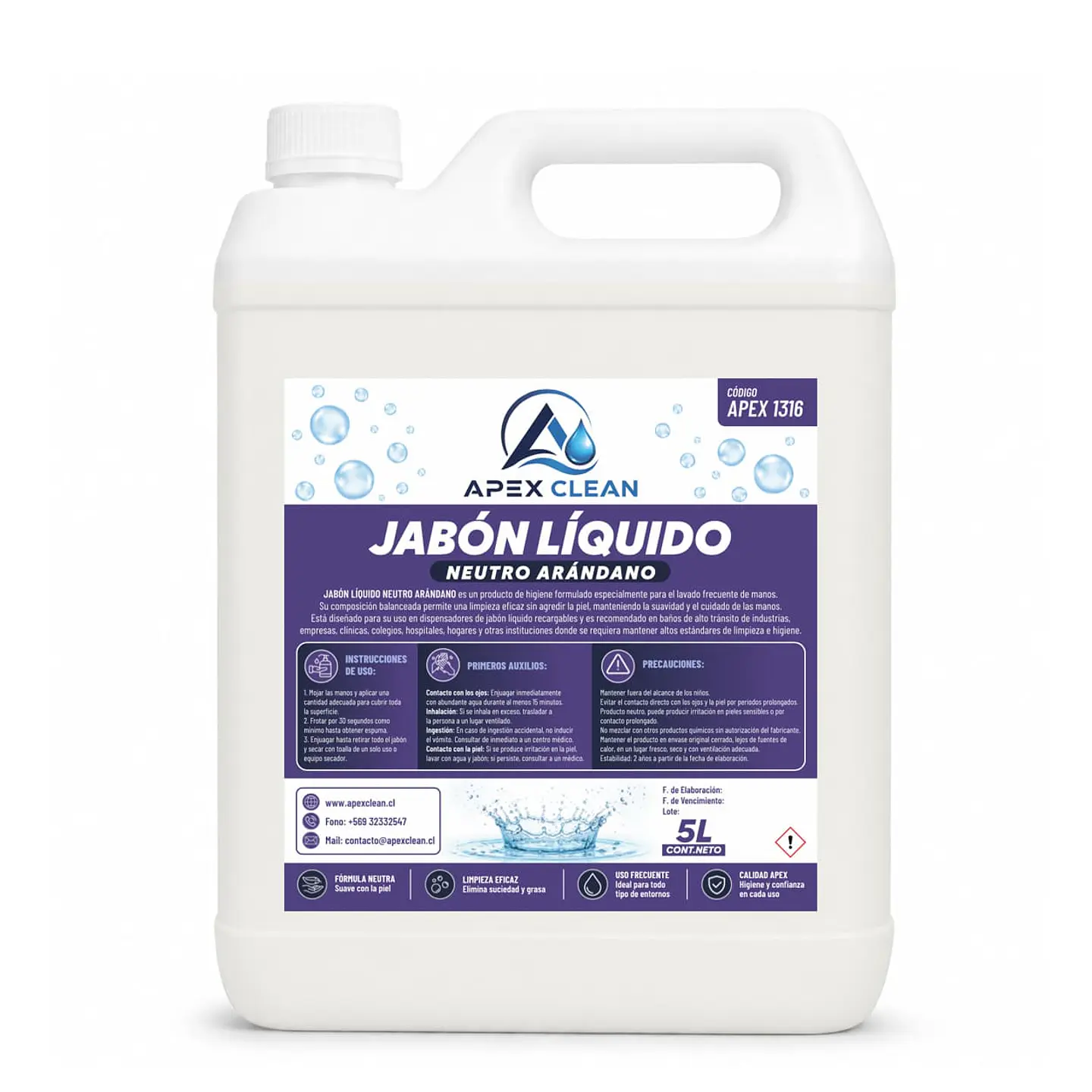 Jabón Líquido Neutro aroma Arándano 5lts 1