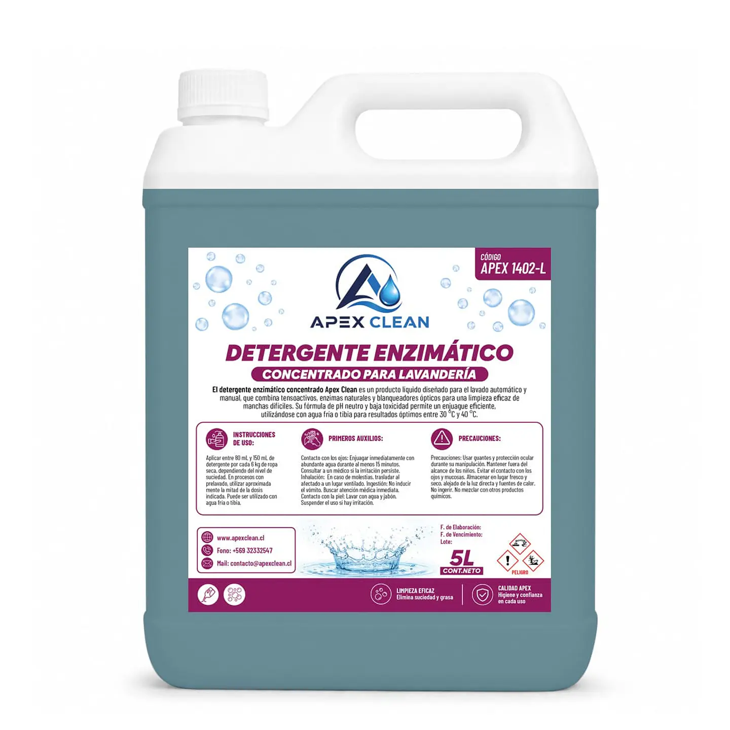 Detergente Enzimático Concentrado para Lavandería 5lts 1
