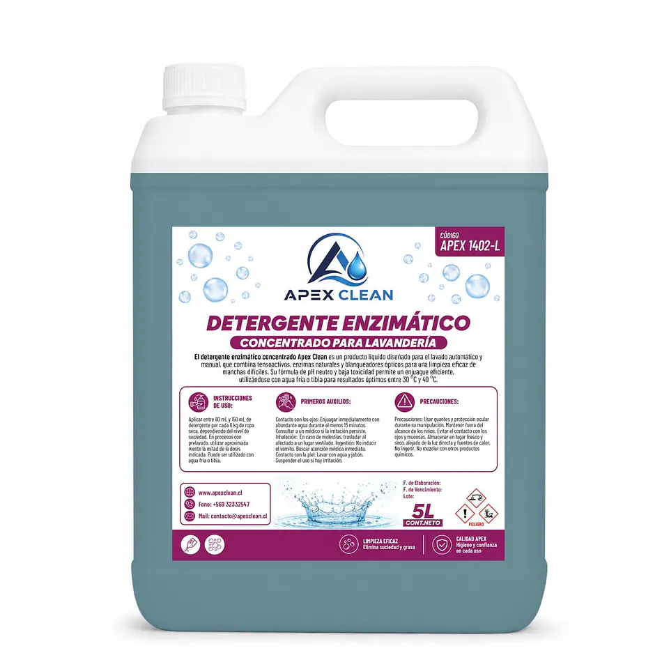 Detergente Enzimático Concentrado para Lavandería 5lts 1
